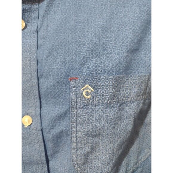 Rafter C Mens Button Down Shirt Blue All Over Print Golf Shirt Long Sleeve XL - Picture 2 of 14